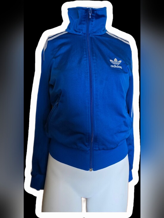 adidas Jackets & Blazers - Adidas Women’s Blue Varsity Track Jacket with Silver Stripes